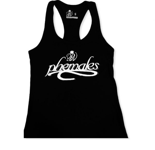 Black Tank Top- Phemales w/tail (White)