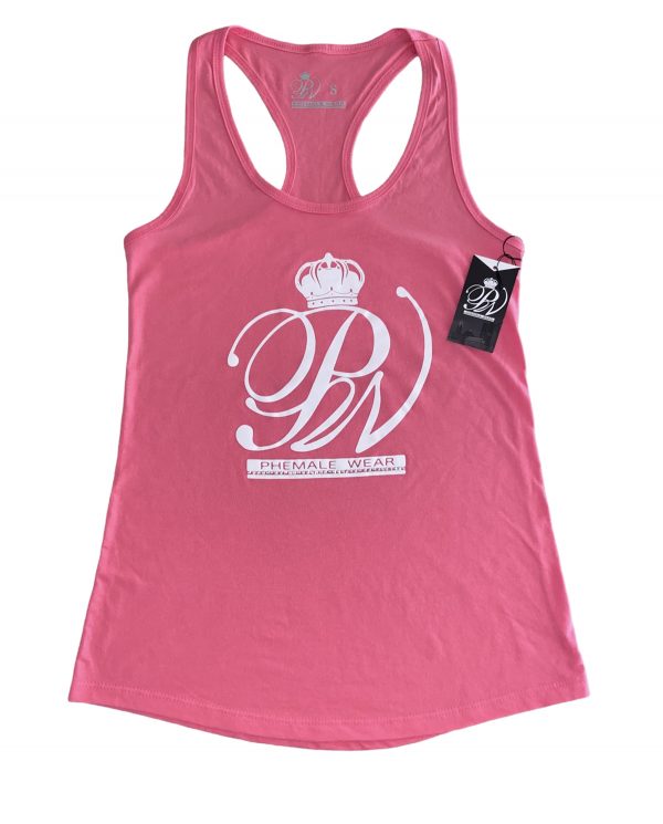 Hot Pink Tank Top- Phemale (PW) (White) Bling