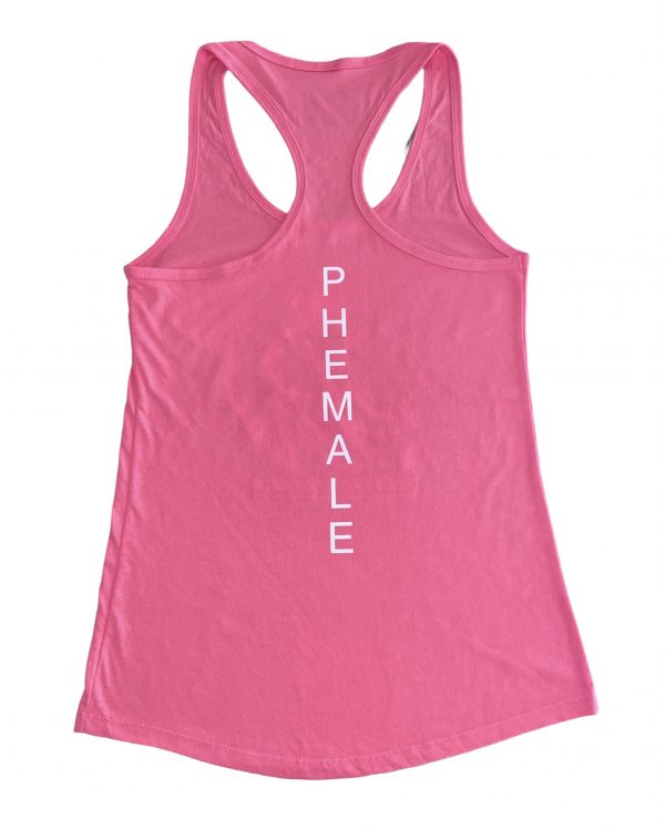 Hot Pink Tank Top- Phemale (PW) (White) Bling - Image 2