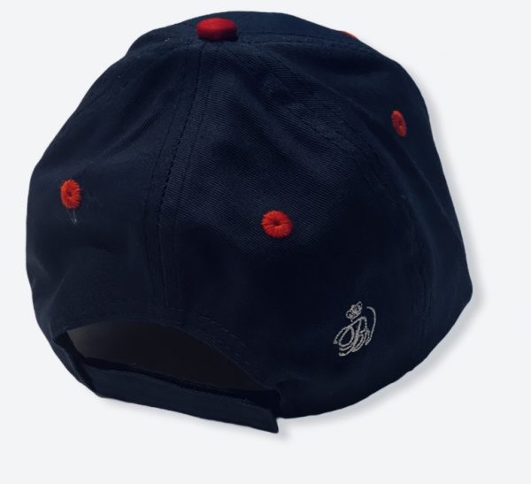 Navy Blue | Red Baseball Hat- Phemales w/tail (white) Embroidered USA - Image 2